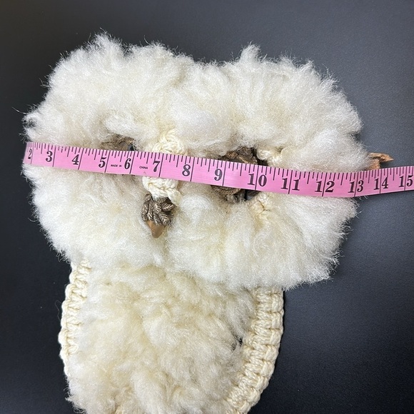 Vtg Ivory Snowy Owl Soft Macrame & Natural Wood Wall Hanging Decoration 70s Boho - Picture 10 of 11